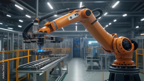 Industrial Robotic Arm in Automated Manufacturing