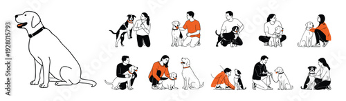 People Interacting with Dogs in Various Poses interaction