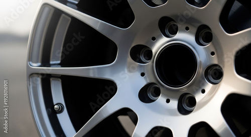 Wallpaper Mural Car rim gleams brightly with a metallic style. Torontodigital.ca