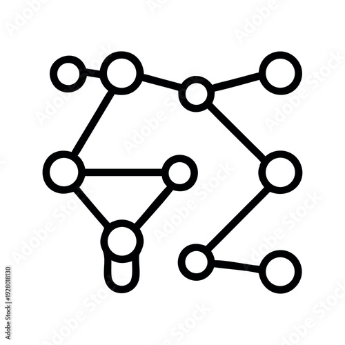 Abstract Network Connection Diagram with Interconnected Nodes and Lines - Data and Communication Concept