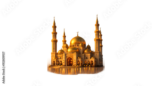 3D Mosque at Sunset