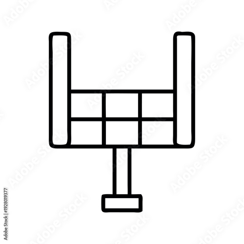 Sports net or goal post line icon, great for depicting tennis, volleyball, or general athletic field equipment