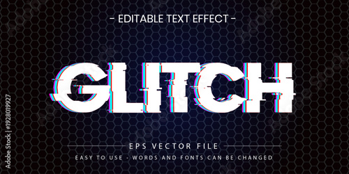 Glitch Editable Text Effect with Digital Distortion Style