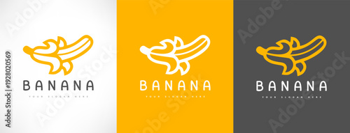Banana logo vector. Fruit illustration