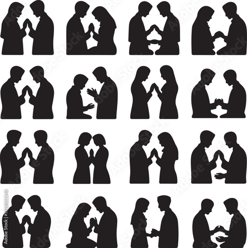 Namaz Silhouette – Muslim Prayer Illustration