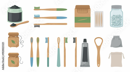 Collection of Various Toothbrushes and Oral Care Tools.