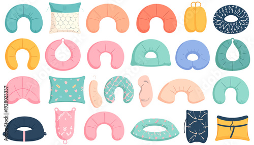 Collection of Various Travel Neck Pillows.