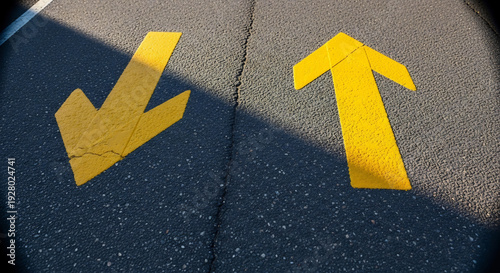 Wallpaper Mural Arrows Vividly Guide Path On Asphalt With Direction Torontodigital.ca