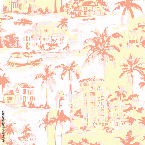 botanic seamless pattern with exotic flowers and leaves, hand drawn background. floral pattern. Tile with tropical leaf