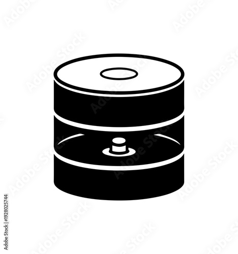 Silhouette of a black and white optical disk drive silhouette