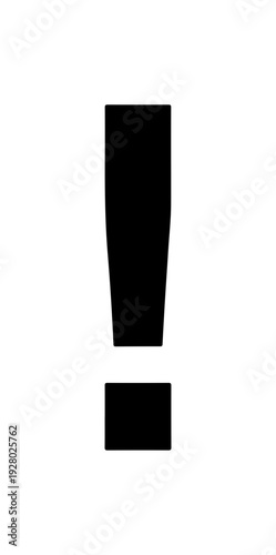 Exclamation mark silhouette on white background