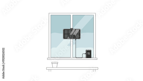 Modern smartphone charging on sleek desk organizer