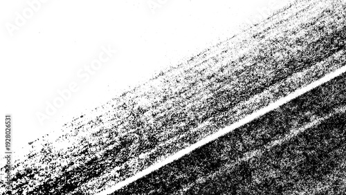 Quadro su tela Abstract diagonal distressed halftone texture from a macro photograph, featuring heavy toner streak and print degradation effect