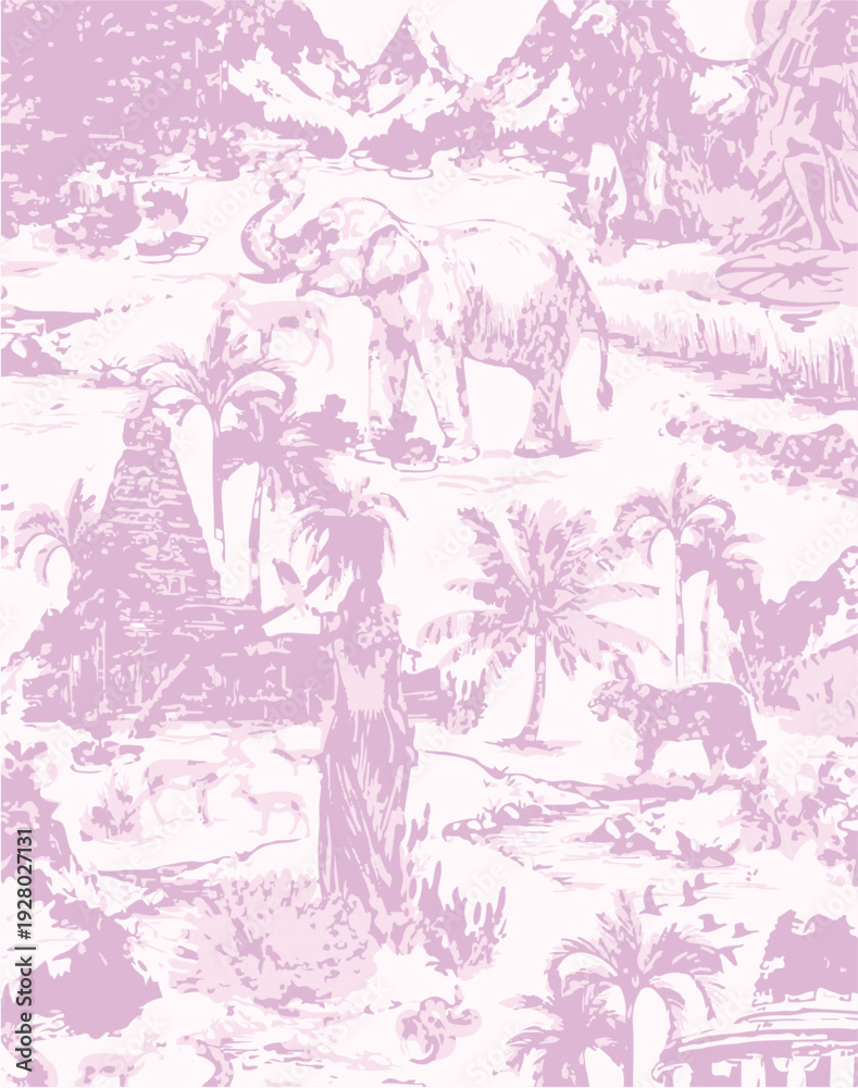 Obraz premium botanic seamless pattern with exotic flowers and leaves, hand drawn background. floral pattern. Tile with tropical leaf