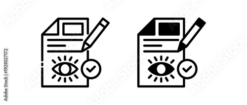 Eye Test Icon Collection line & Mixed Style icon 