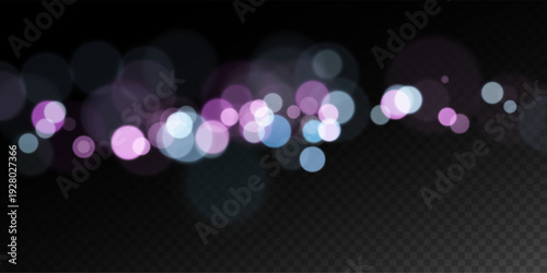 Defocused Colorful Light Orbs on Dark Background.
