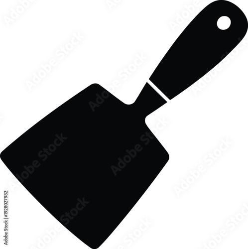 Black silhouette of a cheese knife with a hole in the handle kitchen utensil food preparation