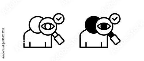 Ocular Check Icon Collection line & Mixed Style icon 