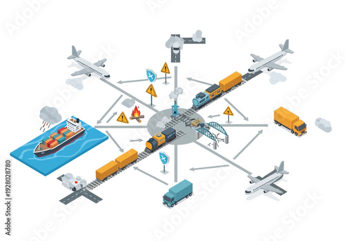 Global Logistics and Transportation Network Air, Sea, Rail, and Road Connectivity