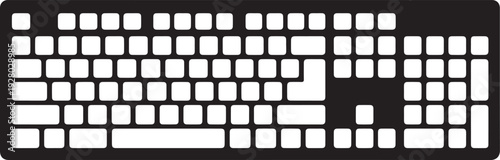 Computer Keyboard Solid Flat Vector Icon Isolated on White Background.
