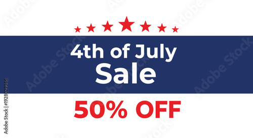 4th of July sale banner template isolated on White Background