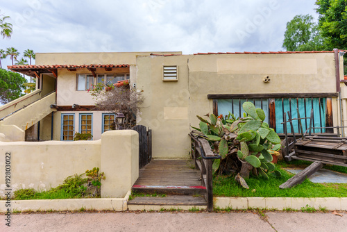 Wallpaper Mural Rustic Adobe Architecture and Prickly Pear Cactus in San Diego California Torontodigital.ca