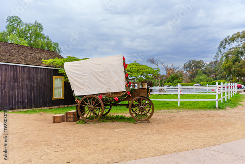 Wallpaper Mural Rustic Covered Wagon Decorated for Holidays at Old Town San Diego Torontodigital.ca
