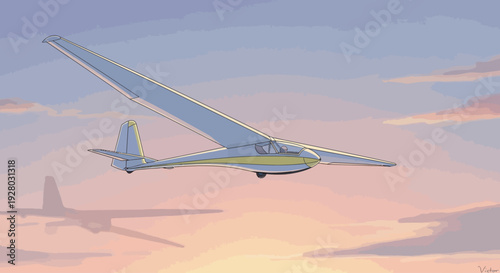 Sailplane Soaring Through the Sky.