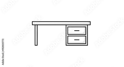 Simple office desk with two drawers.