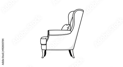 Comfortable Armchair with Footrest Furniture.