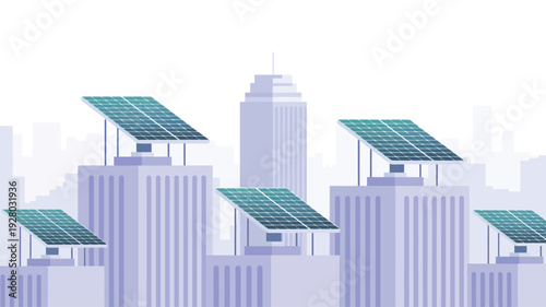 Solar Panels on Rooftops of Buildings.