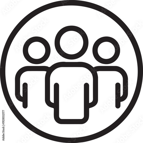 Three People Group Team Circle Profile Icon