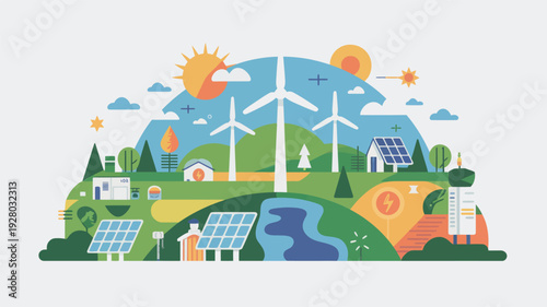 Sustainable Energy Landscape with Renewable Sources.