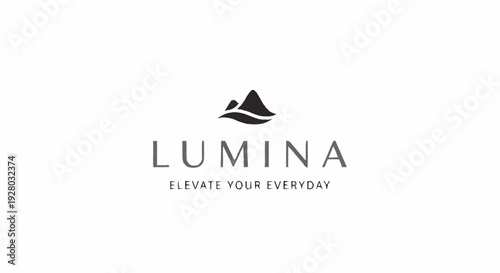 Lumina Logo Design with Mountain Symbol.