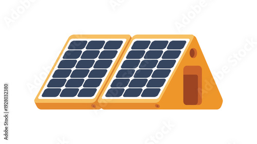 Portable Solar Panel Charger Device Illustration.