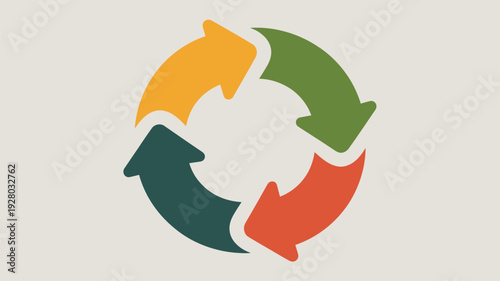 Circular Arrows Recycling Process Illustration.