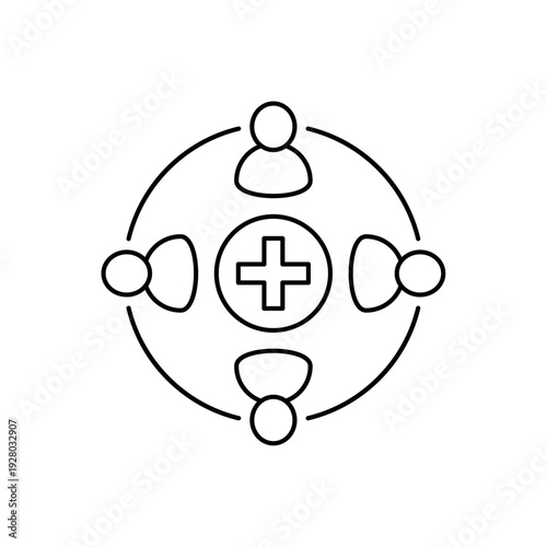 Community health icon, isolated on white background.