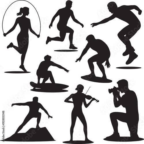 Muslim Couple Silhouette Bundle – Islamic Wedding & Romantic Vector Clipart Collection