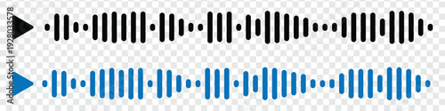 Voice message and Audio waves icon vector on transparent background. Vector illustration.