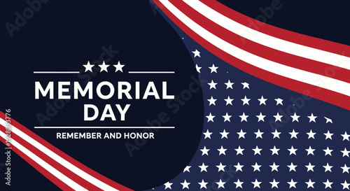 Memorial Day American flag design with patriotic stars and stripes pattern