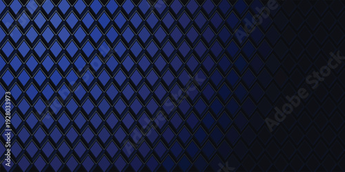 3D Sapphire Blue Diamond Prism Background with Metallic Geometric Grid for Luxury Tech Branding