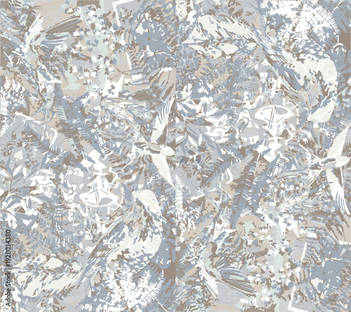 botanic seamless pattern with exotic flowers and leaves, hand drawn background. floral pattern. Tile with tropical leaf