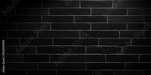 Black Brick Wall Background with Dramatic Lighting – Dark Urban Texture Backdrop