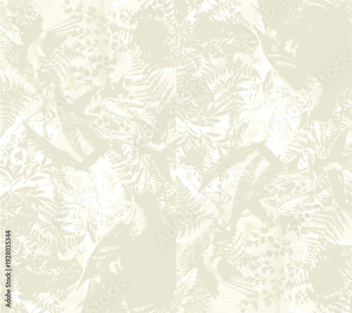 botanic seamless pattern with exotic flowers and leaves, hand drawn background. floral pattern. Tile with tropical leaf