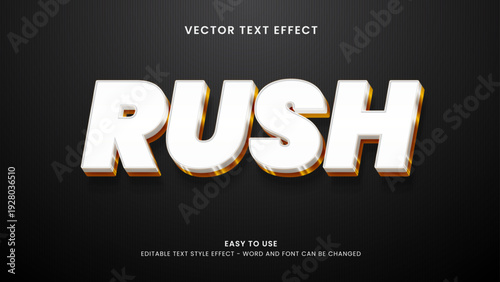 rush editable text effect 3d vector
