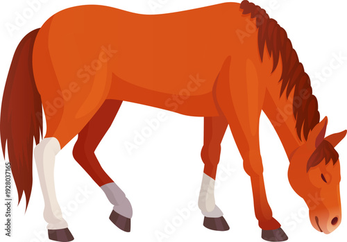 Wild pony. Cute brown animal cartoon icon