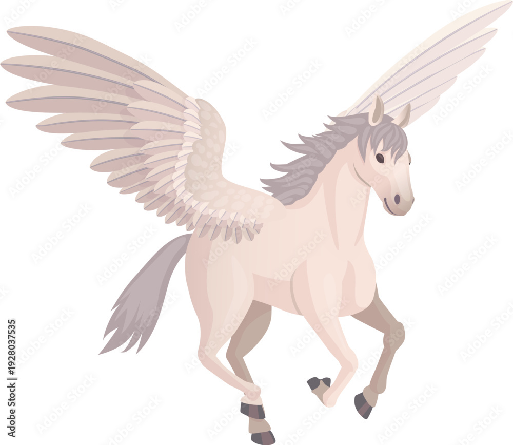 Naklejka premium Legendary beast character. Flying horse cartoon icon