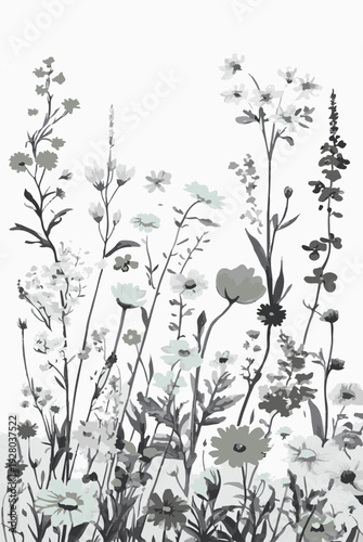 botanic seamless pattern with exotic flowers and leaves, hand drawn background. floral pattern. Tile with tropical leaf