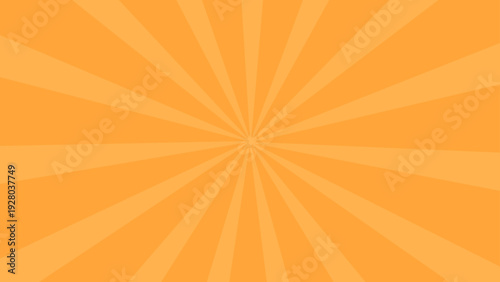 オレンジの集中線が広がるシンプルなポップ背景 16:9ベタ塗りバナー広告素材