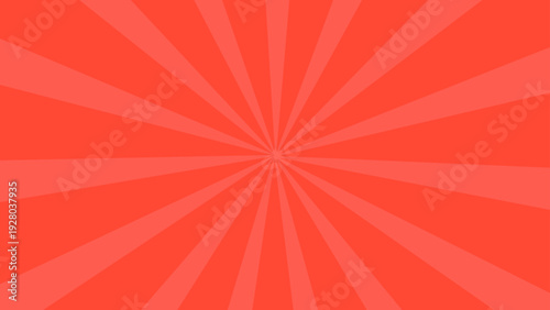 赤の集中線が広がるシンプルなポップ背景 16:9ベタ塗りバナー広告素材